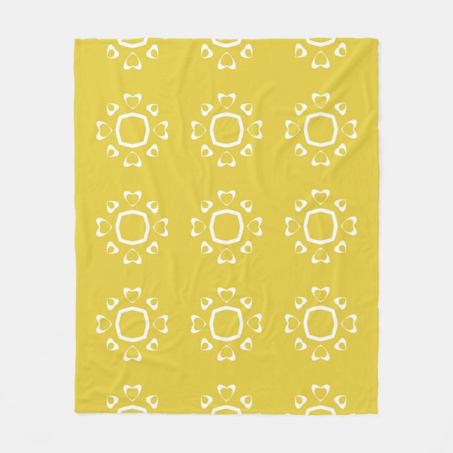 Abstract seamless pattern of yellow colour backgro fleece blanket (Front)