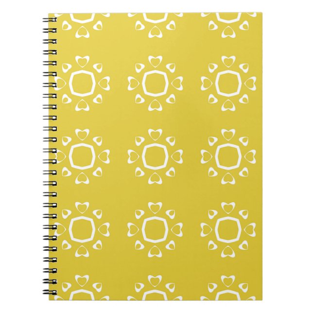 Abstract seamless pattern of yellow colour backgro notebook (Front)