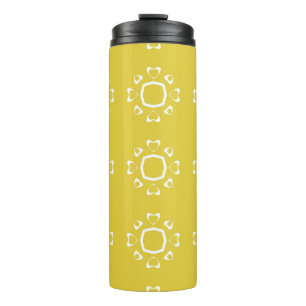 Abstract seamless pattern of yellow colour backgro thermal tumbler