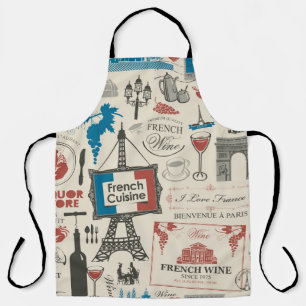 Abstract seamless pattern on the theme of France a Apron