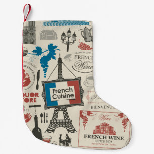 Abstract seamless pattern on the theme of France a Small Christmas Stocking