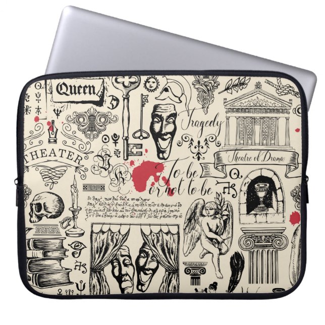 Abstract seamless pattern on the theme of theatre  laptop sleeve (Front)