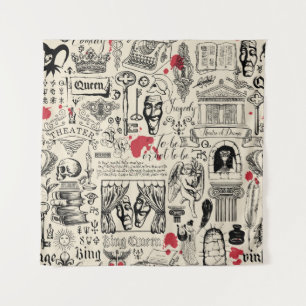Abstract seamless pattern on the theme of theatre tapestry