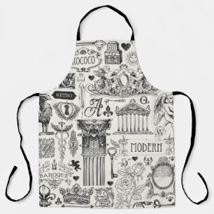 Abstract seamless pattern on the theme of vintage apron