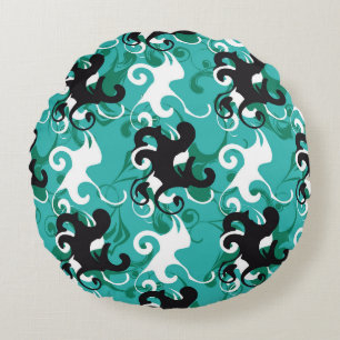 Abstract seamless pattern qualitative vintage illu round cushion