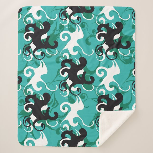 Abstract seamless pattern qualitative vintage illu sherpa blanket (Front)