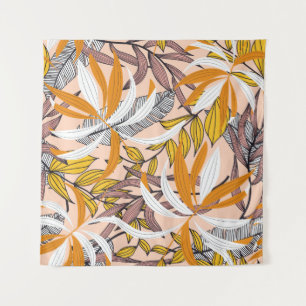 Abstract seamless pattern with colourful tropical tapestry