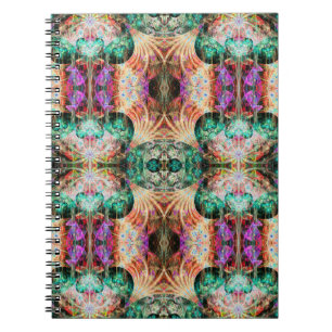 Abstract seamless pattern with flowers and decorat notebook