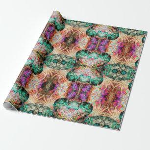 Abstract seamless pattern with flowers and decorat wrapping paper