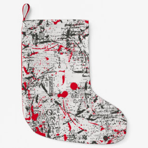 Abstract seamless pattern with fragments of unread small christmas stocking