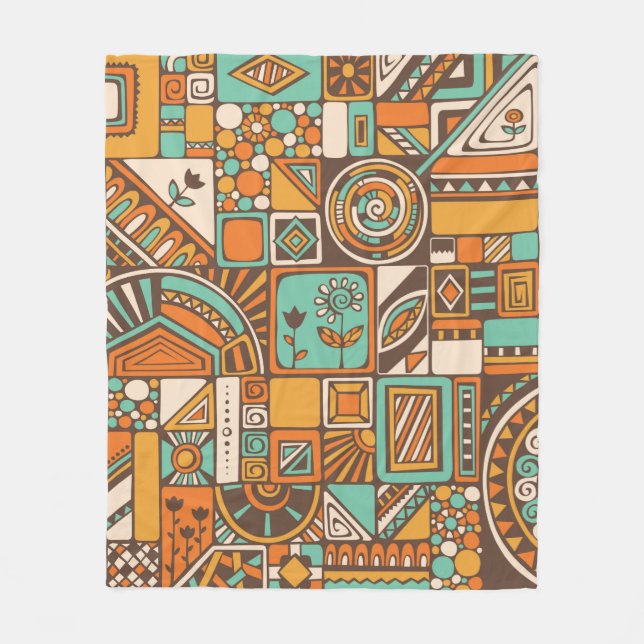 Abstract seamless pattern with geometric elements. fleece blanket (Front)