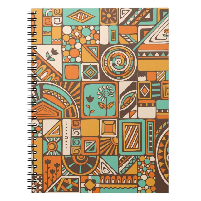 Abstract seamless pattern with geometric elements. notebook (Front)
