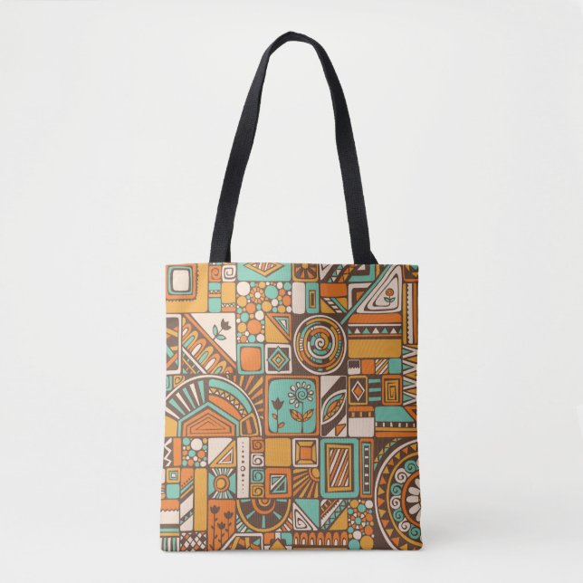 Abstract seamless pattern with geometric elements. tote bag (Front)