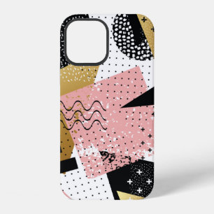 Abstract seamless pattern with gold foil pink blac iPhone 12 case