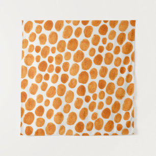 Abstract seamless pattern with golden polka dots tapestry