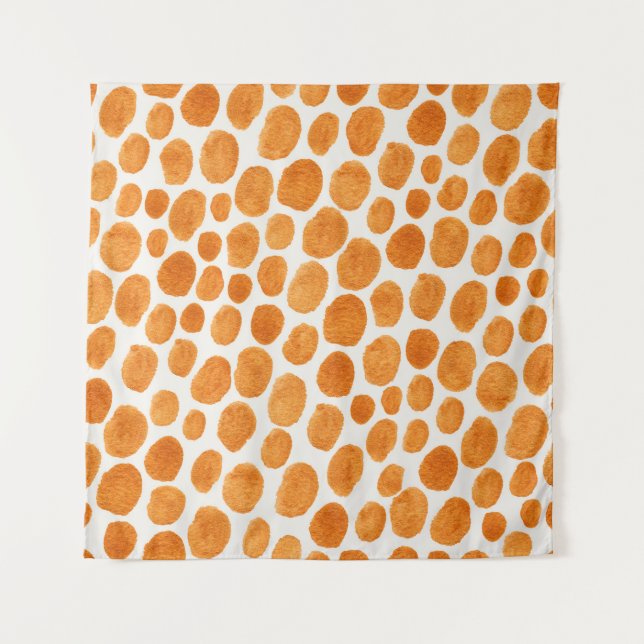 Abstract seamless pattern with golden polka dots tapestry (Front)
