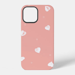 Abstract seamless pattern with hand drawing hearts iPhone 12 case
