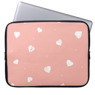Abstract seamless pattern with hand drawing hearts laptop sleeve