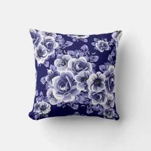 Abstract seamless pattern with plants, herbs and f cushion