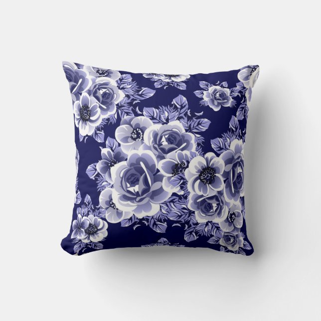 Abstract seamless pattern with plants, herbs and f cushion (Front)