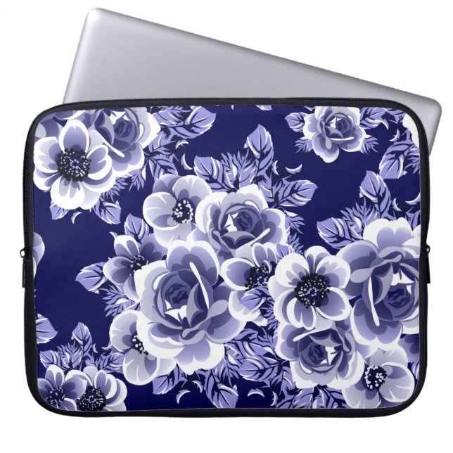 Abstract seamless pattern with plants, herbs and f laptop sleeve (Front)