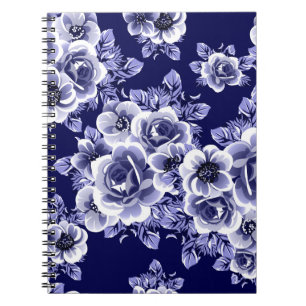 Abstract seamless pattern with plants, herbs and f notebook