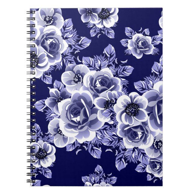 Abstract seamless pattern with plants, herbs and f notebook (Front)