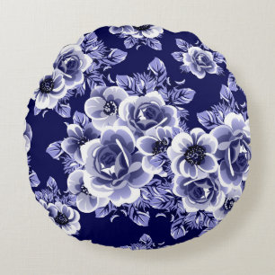 Abstract seamless pattern with plants, herbs and f round cushion