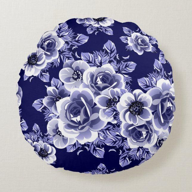 Abstract seamless pattern with plants, herbs and f round cushion (Front)