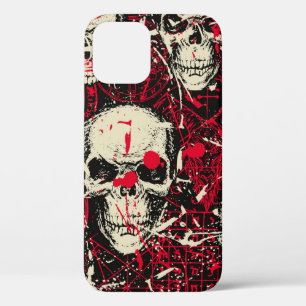 Abstract seamless pattern with sinister human skul iPhone 12 case