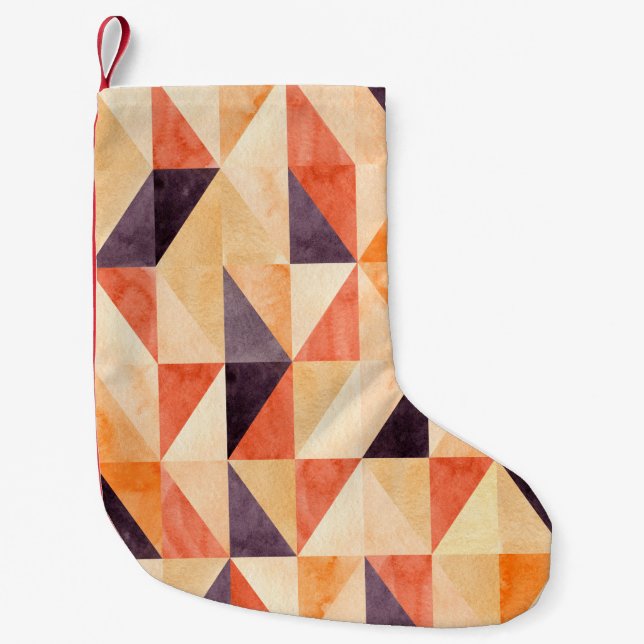 Abstract seamless pattern with triangular mosaic e small christmas stocking (Front)