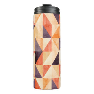 Abstract seamless pattern with triangular mosaic e thermal tumbler