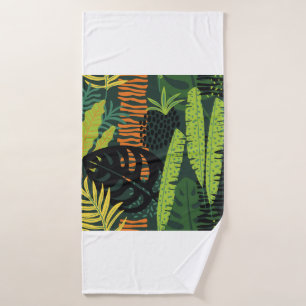 Abstract seamless pattern with tropical leaves. Ha Bath Towel