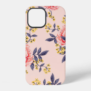 Abstract seamless pattern with vintage leaves and iPhone 12 case