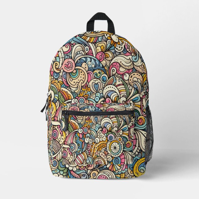 Abstract seamless  printed backpack (Front)