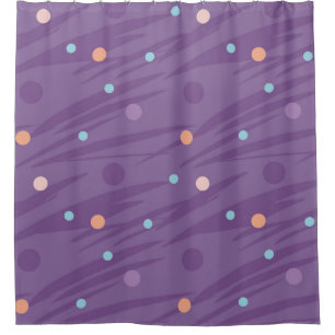 Abstract seamless purple pattern with circles and shower curtain