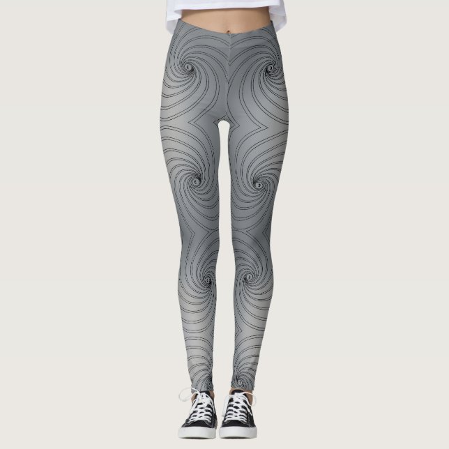 Abstract seamless spiral pattern leggings (Front)