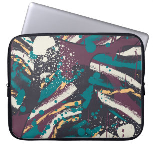 Abstract seamless stylish pattern with grunge elem laptop sleeve
