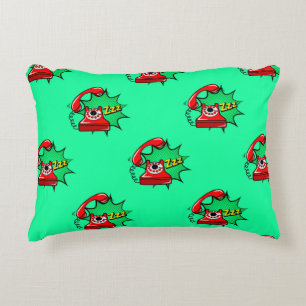 Abstract seamless telephone pattern. Creative tele Decorative Cushion