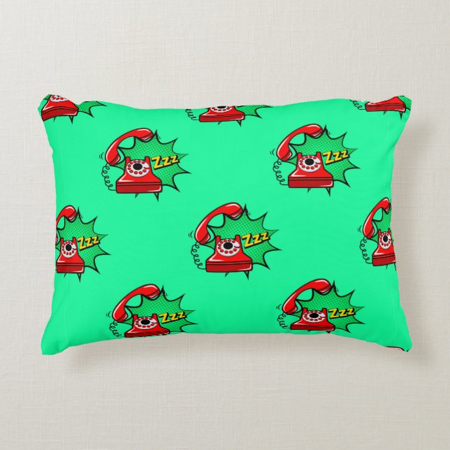 Abstract seamless telephone pattern. Creative tele Decorative Cushion (Front)