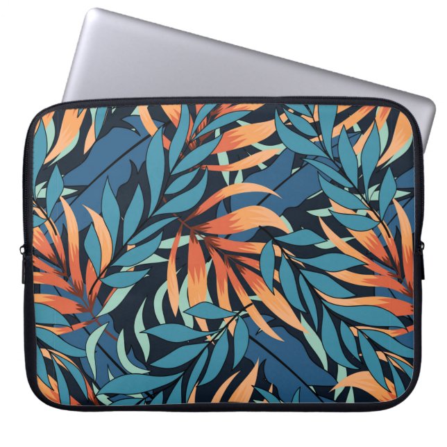 Abstract seamless tropical pattern with pastel pla laptop sleeve (Front)