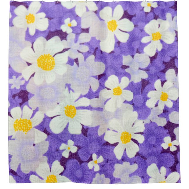 Abstract seamless vintage flower pattern shower curtain (Front)