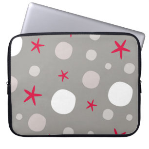 Abstract seamless vintage pattern on grey backgrou laptop sleeve