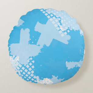 Abstract seamless vintage pattern. Repetitive colo Round Cushion