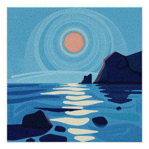 Abstract Seascape Art Poster