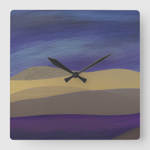Abstract Seascape Fractured Dunes 15 Square Wall Clock