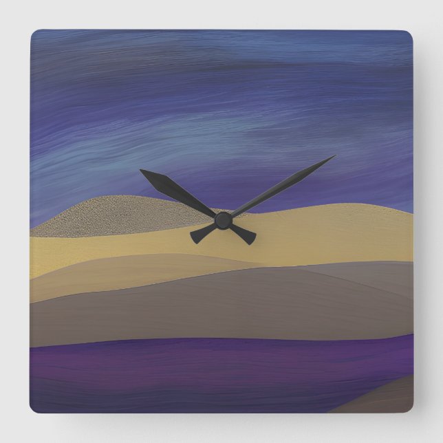 Abstract Seascape Fractured Dunes 15 Square Wall Clock (Front)