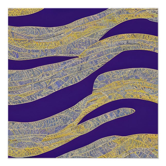 Abstract Seascape Fractured Waves 13 Poster (Front)