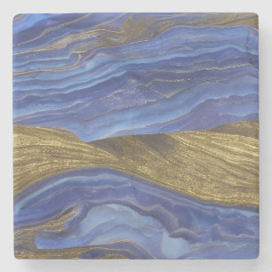 Abstract Seascape Fractured Waves 14 Stone Coaster