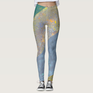 Abstract Seascape Fractured Waves 16 Leggings